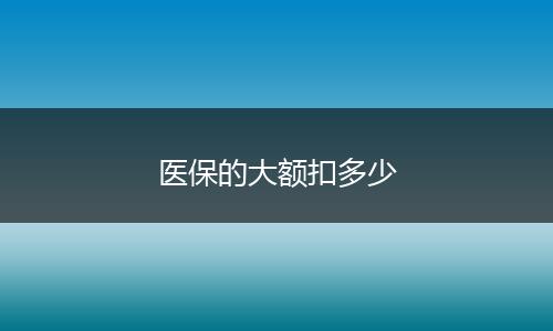 医保的大额扣多少