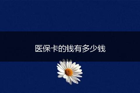 医保卡的钱有多少钱