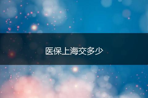 医保上海交多少