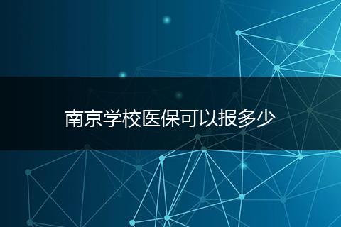 南京学校医保可以报多少