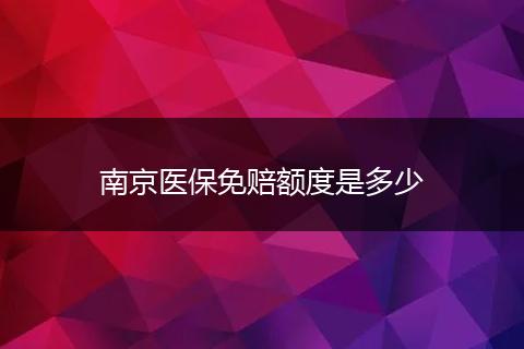 南京医保免赔额度是多少