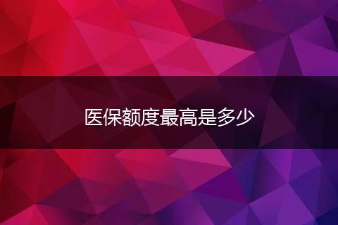 医保额度最高是多少