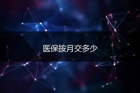医保按月交多少
