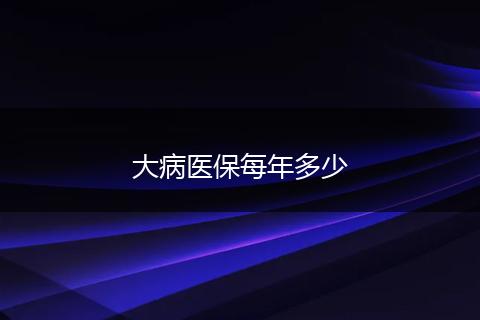 大病医保每年多少