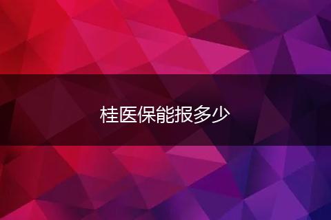 桂医保能报多少