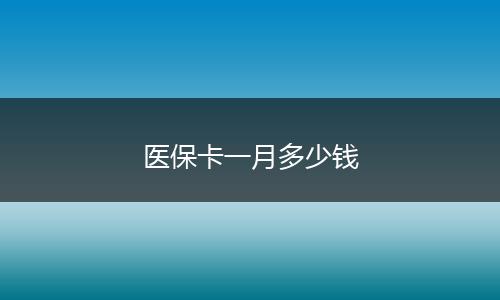 医保卡一月多少钱