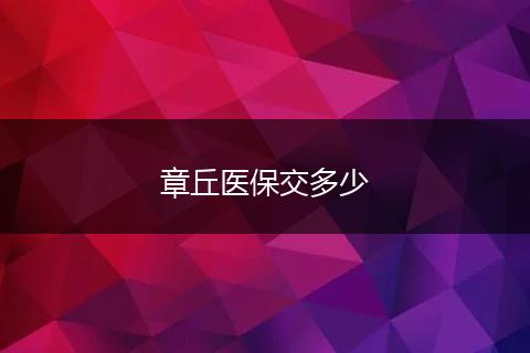 章丘医保交多少