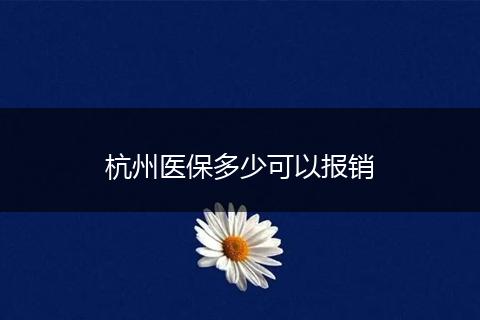 杭州医保多少可以报销