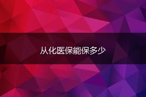 从化医保能保多少