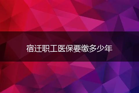 宿迁职工医保要缴多少年