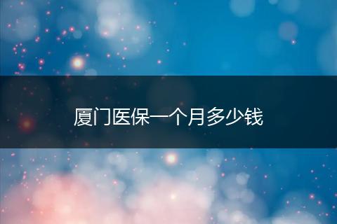 厦门医保一个月多少钱