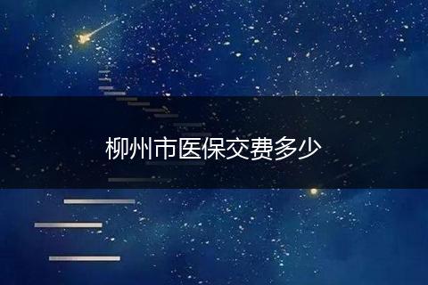 柳州市医保交费多少