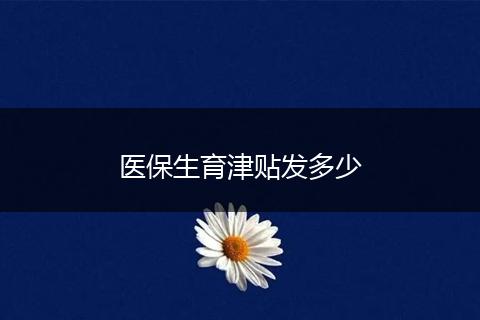 医保生育津贴发多少