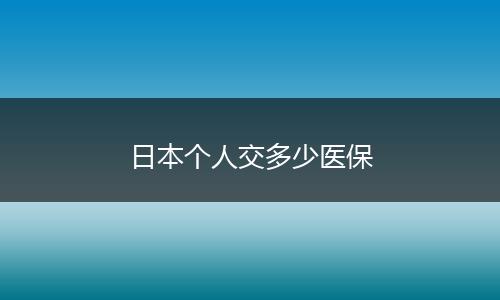 日本个人交多少医保