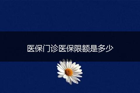 医保门诊医保限额是多少