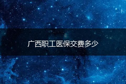 广西职工医保交费多少