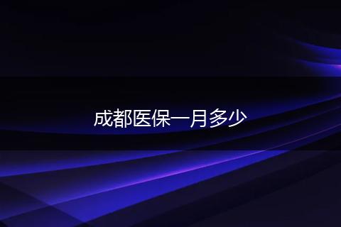 成都医保一月多少