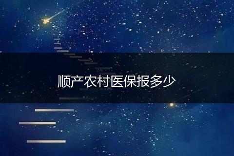 顺产农村医保报多少