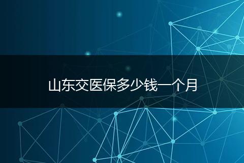 山东交医保多少钱一个月