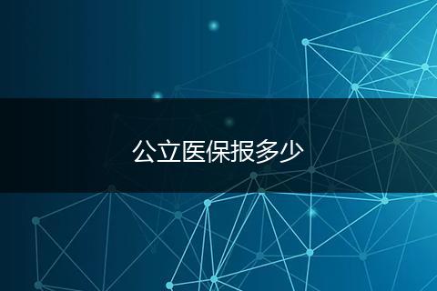 公立医保报多少