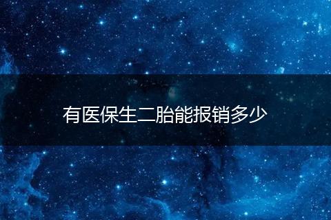 有医保生二胎能报销多少