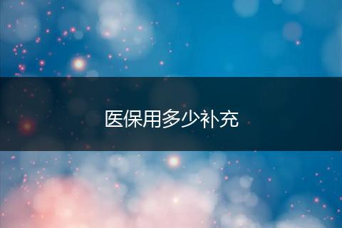 医保用多少补充