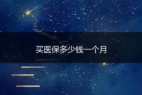 买医保多少钱一个月