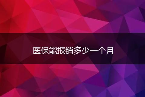 医保能报销多少一个月