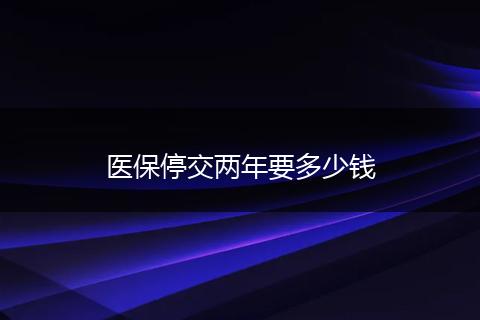 医保停交两年要多少钱