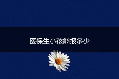 医保生小孩能报多少