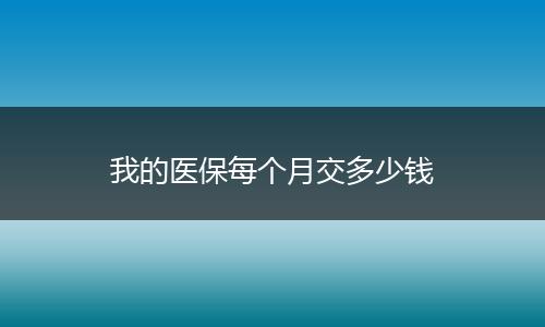 我的医保每个月交多少钱