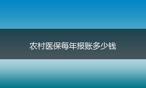 农村医保每年报账多少钱