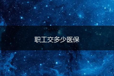 职工交多少医保