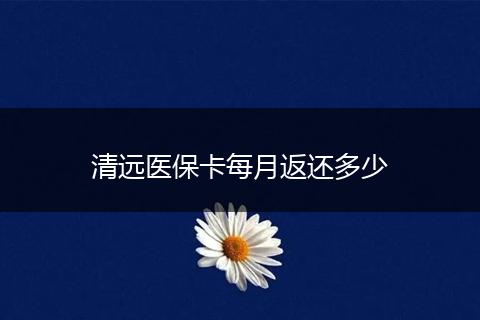 清远医保卡每月返还多少