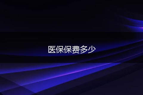 医保保费多少