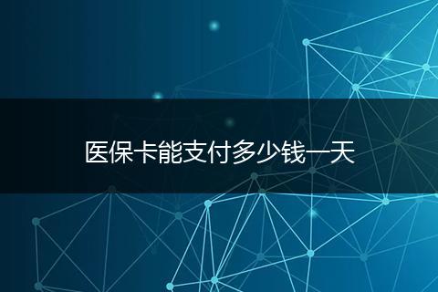 医保卡能支付多少钱一天