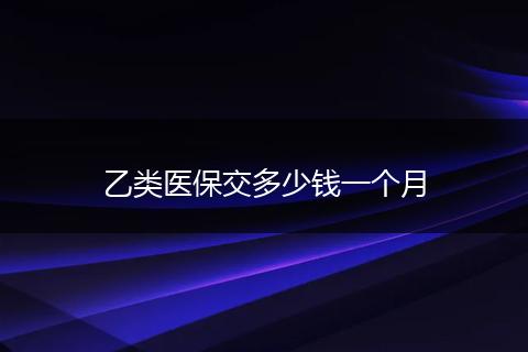 乙类医保交多少钱一个月