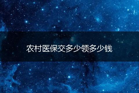 农村医保交多少领多少钱