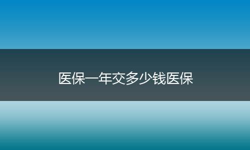 医保一年交多少钱医保