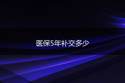 医保5年补交多少
