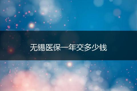 无锡医保一年交多少钱