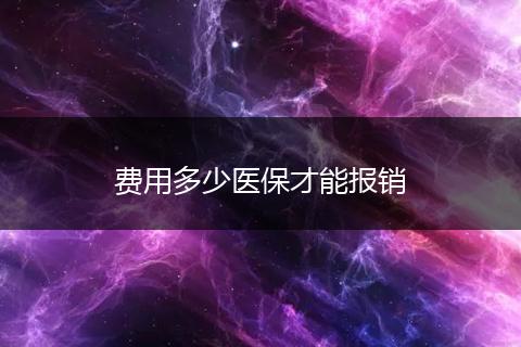 费用多少医保才能报销