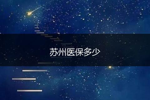 苏州医保多少