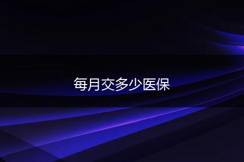 每月交多少医保