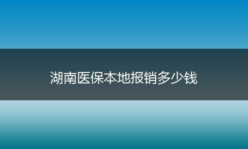 湖南医保本地报销多少钱