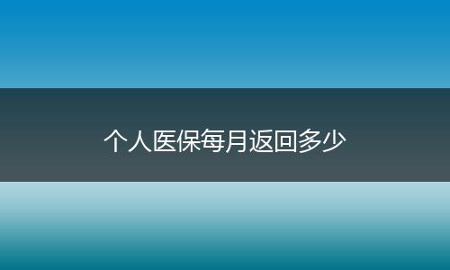 个人医保每月返回多少