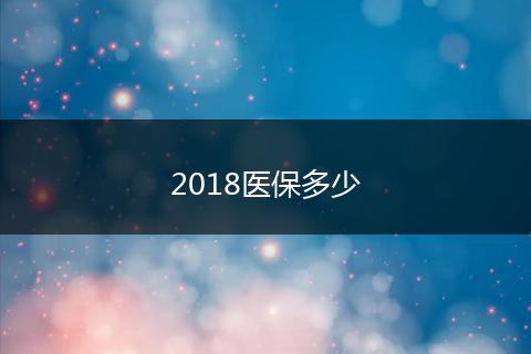 2018医保多少