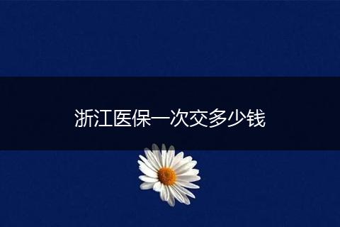 浙江医保一次交多少钱