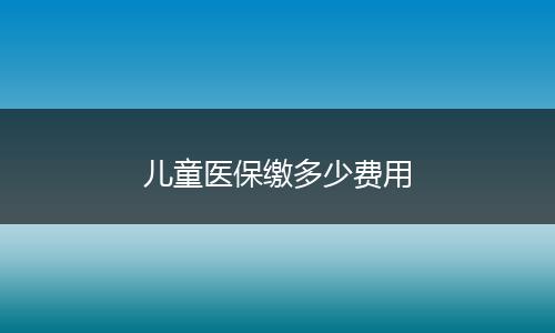 儿童医保缴多少费用