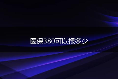 医保380可以报多少